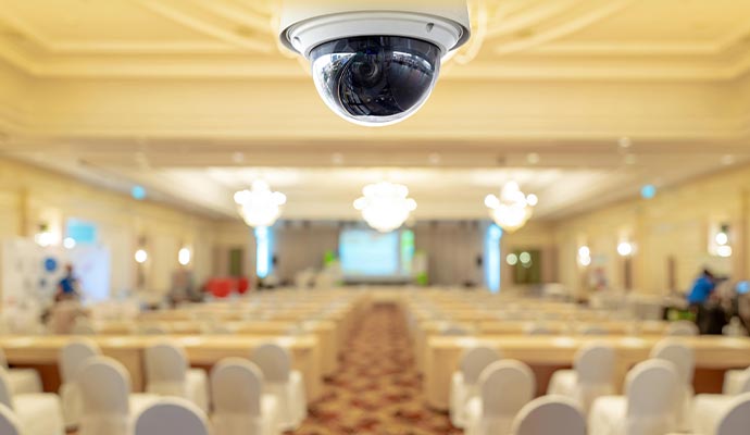 party hall's security system installation service