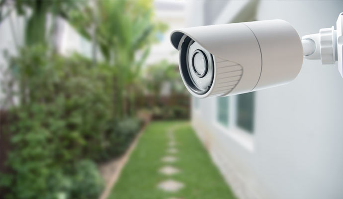 Outdoor security camera installed