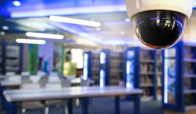 school library indoor cctv monitoring security camera