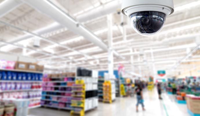 security camera and face recognition people in smart retail store retail loss prevention security camera