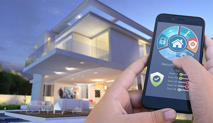 home security control with smartphone app