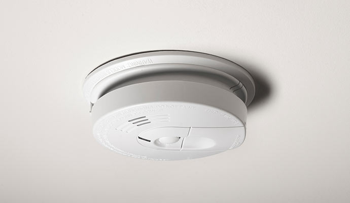 Smoke detector in the ceiling